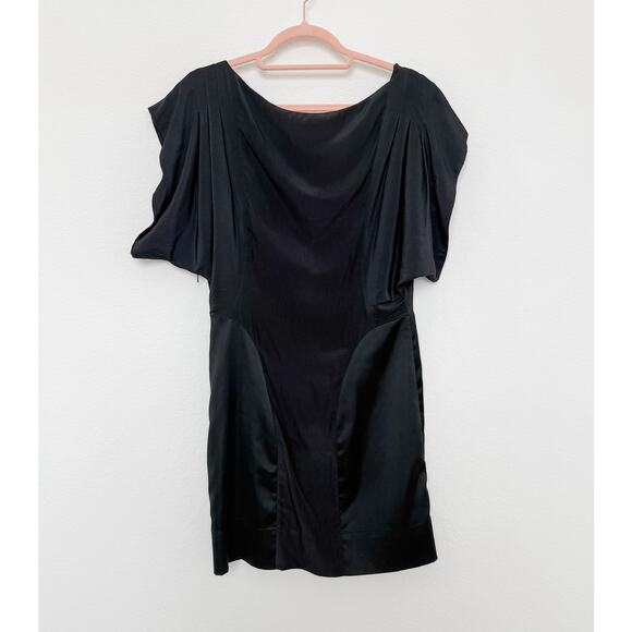 All Saints Spitalfields Japanese Cloth Lightweight Werbovy Mini Dress Black Sz 8 - Picture 7 of 9